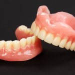 Photo of the upper and lower complete removable denture