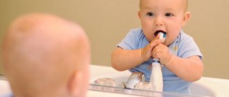 boy brushing his teeth